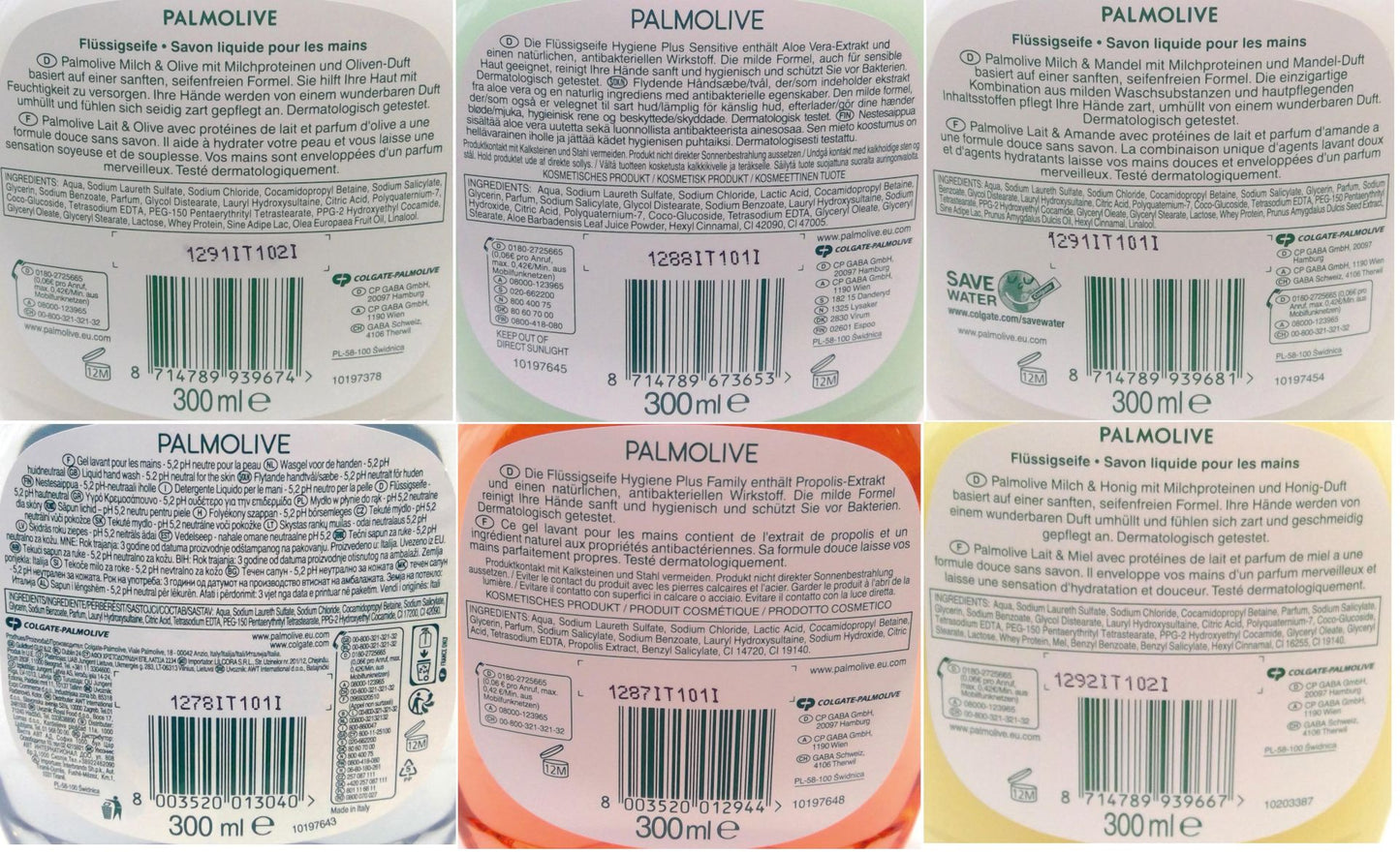 Savon liquide Palmolive 300ml 168 mix présentoir