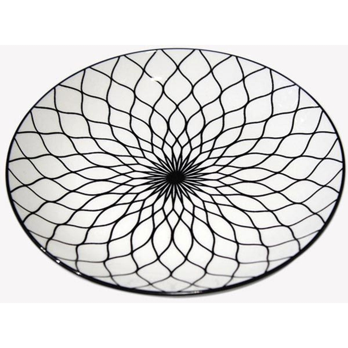 Assiette 19,5x2,3cm, motif design, peinte à la main,