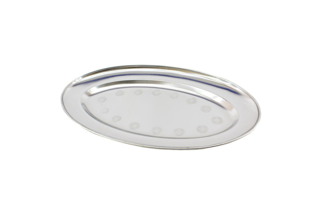 Plateau Ovale Inox 34×21 cm