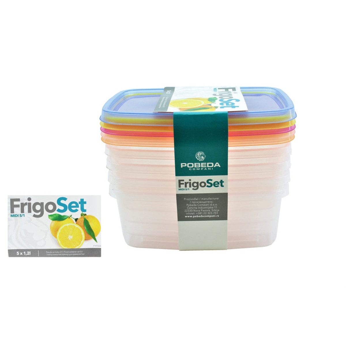 Boîte de conservation ronde 1,2 L – Lot de 5 pièces