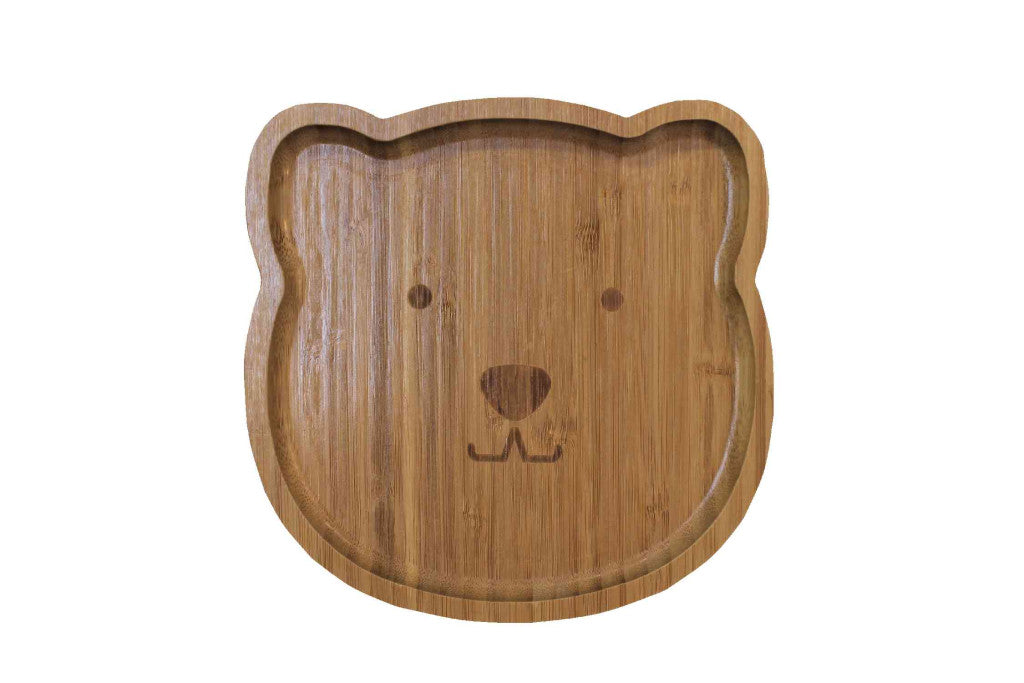 Plateau en bambou forme ours – 20 cm