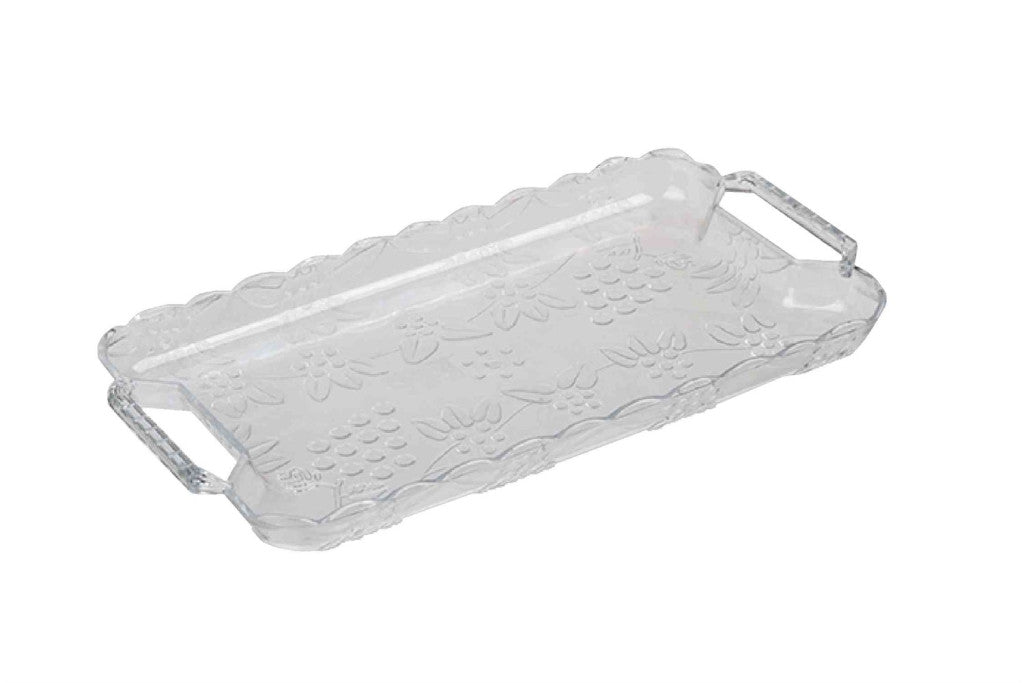 Plateau en plastique cristal 17 x 30,5 cm