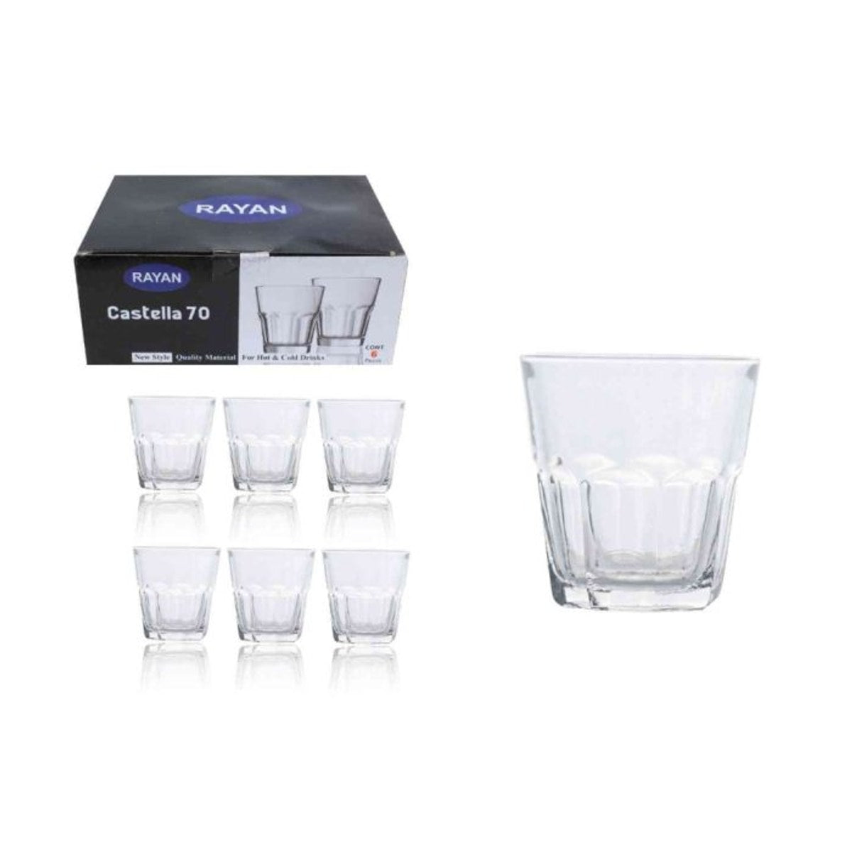 Set de verres en verre Casablanca 150 ml – Lot de 6 pièces