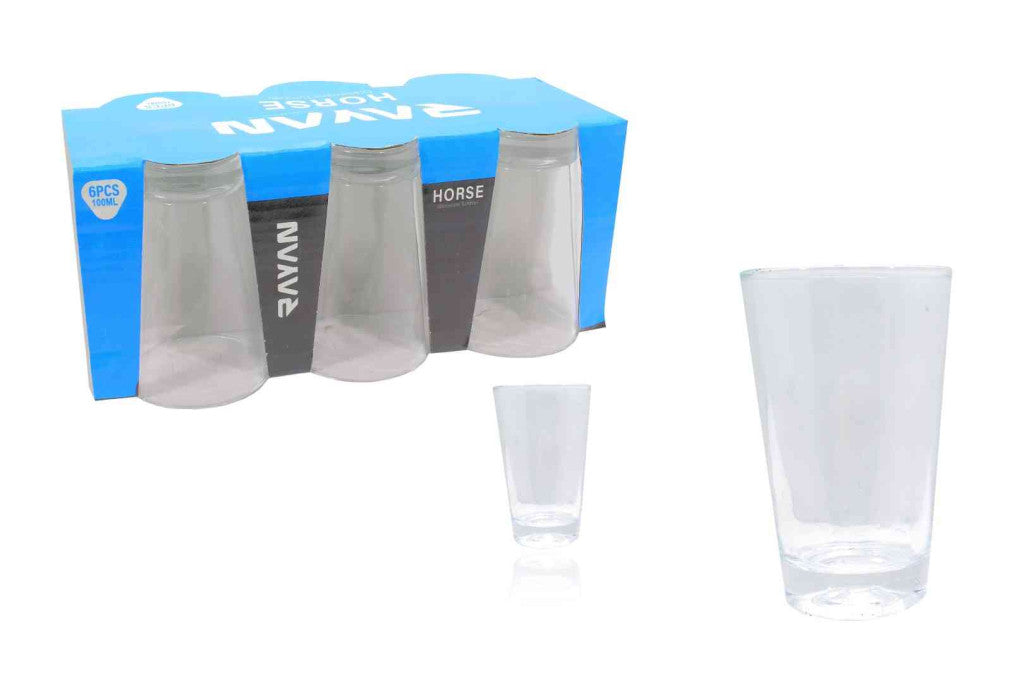 Ensemble de 6 verres en verre 100 ml