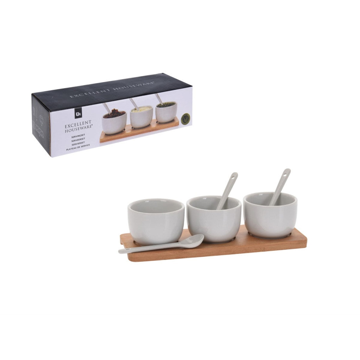 Ensemble de 3 bols en porcelaine avec cuillères