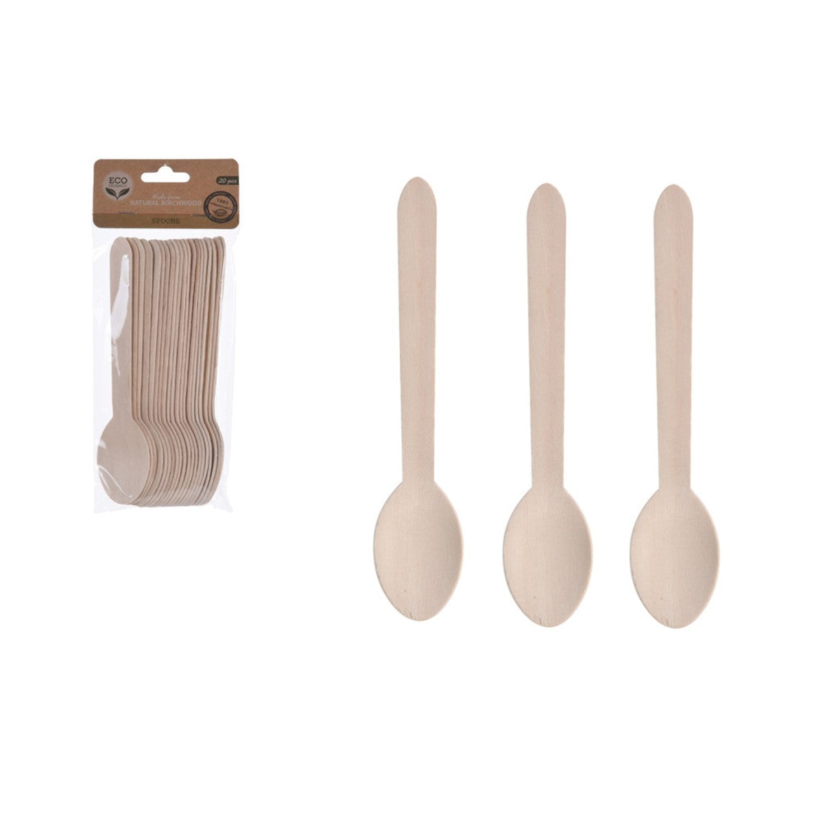 🌿 Lot de 20 cuillères en bois – Ecolove