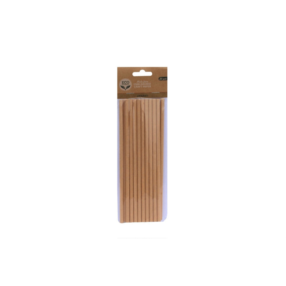 🌿 Pailles en Papier Kraft Naturel – Lot de 20