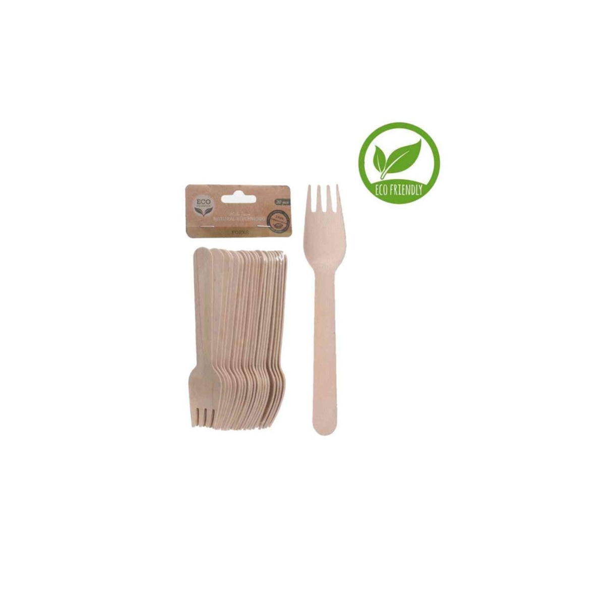 🌱 Mini Fourchettes en Bois – Lot de 30