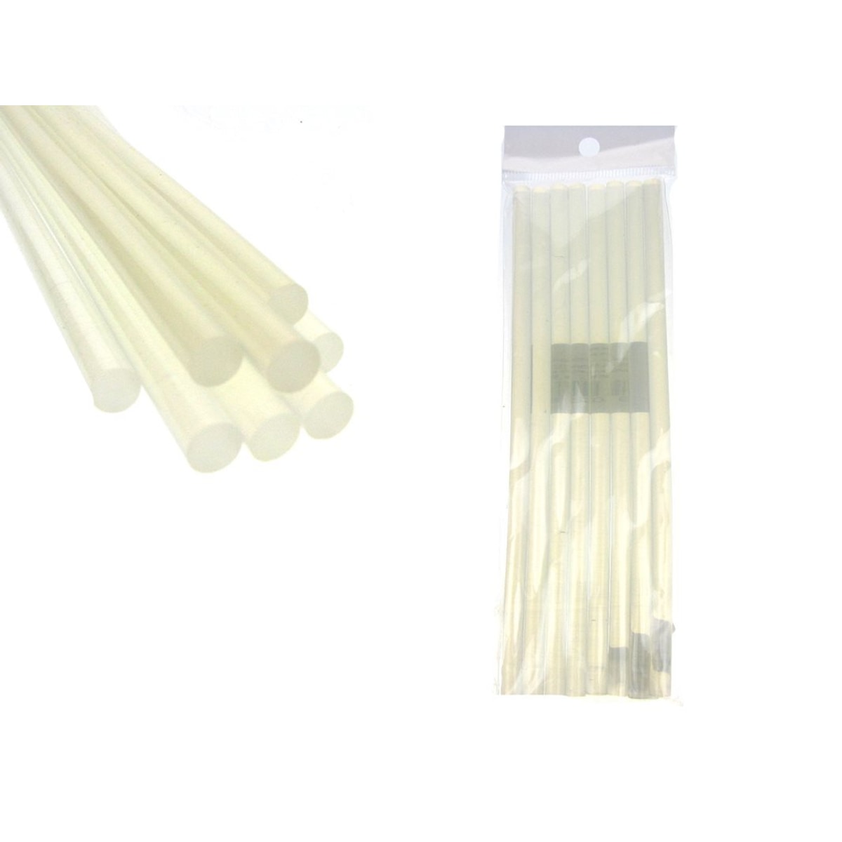 Bâton de colle chaude, incolore, 18x0,7 cm, lot de 8,