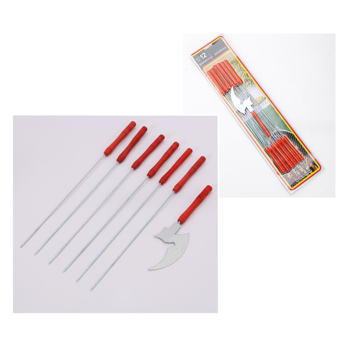 Brochettes 12 pièces (30 cm) + couperet (19 cm)