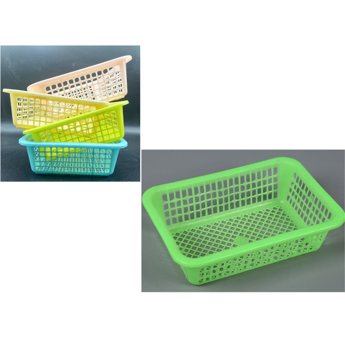 Corbeille en plastique ajourée MIX COULEUR
