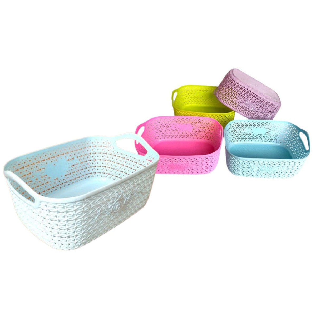 Corbeille, panier de rangement en plastique, MIX COULEUR