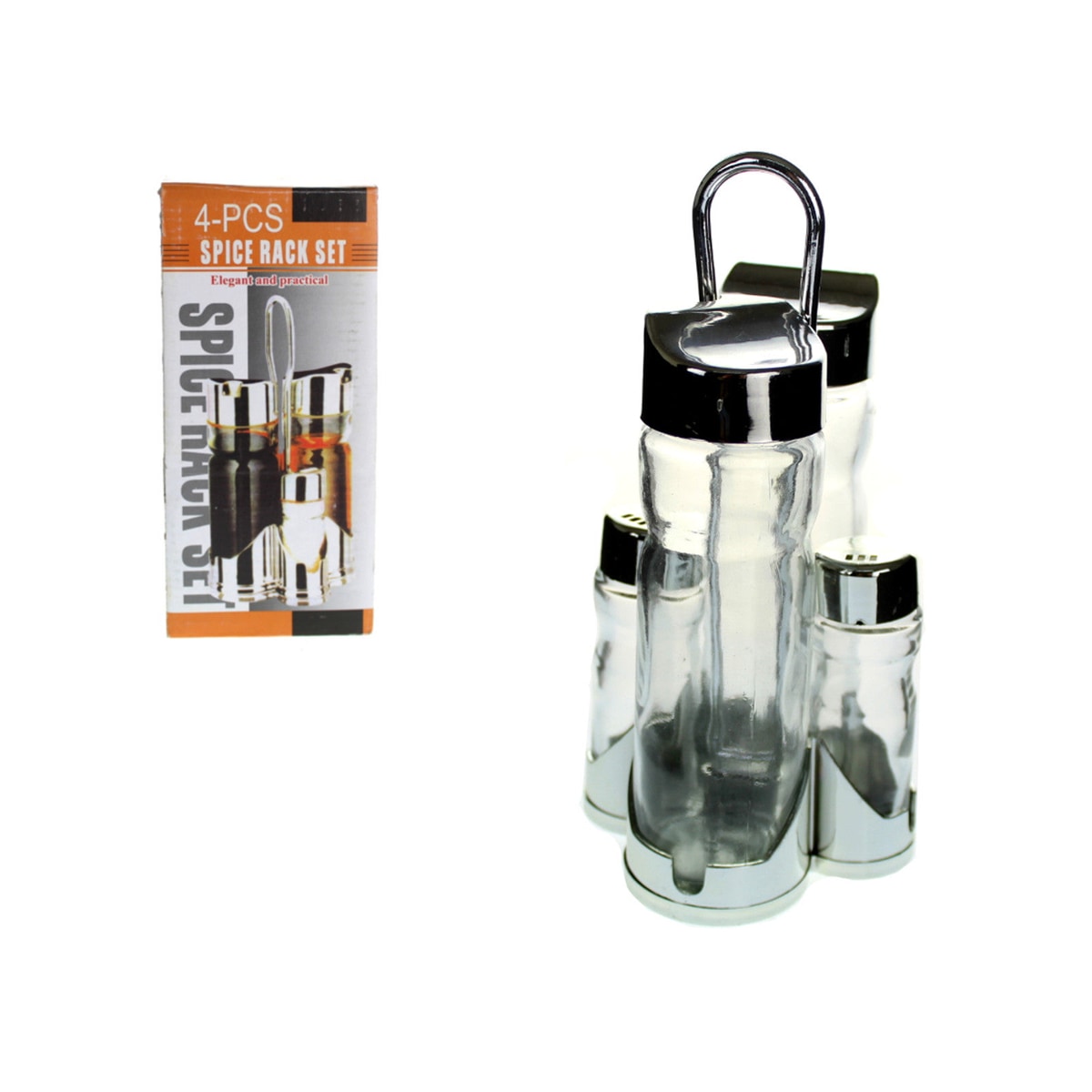 Ensemble de pots à épices en verre et plastique