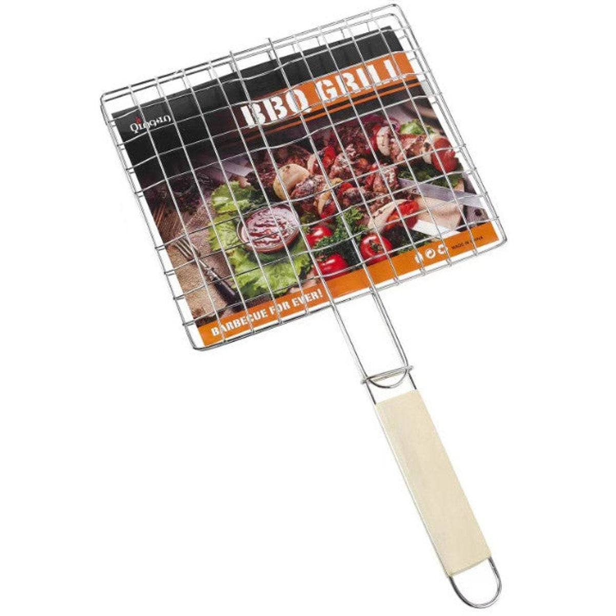 Grille de cuisson avec manche en bois 37x21 cm
