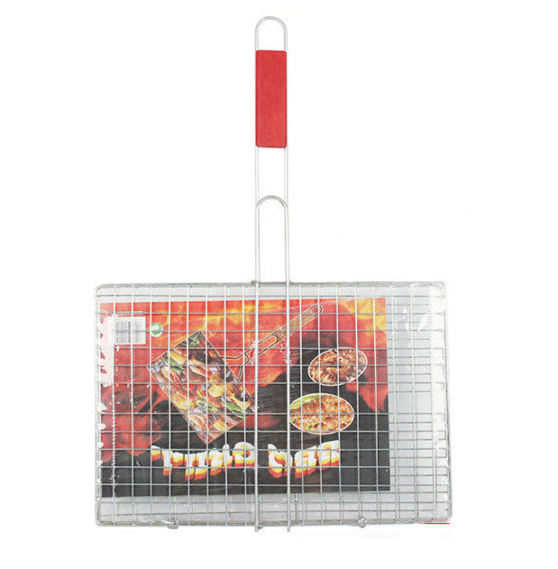 Grille de cuisson avec manche en bois 50x34x24 cm