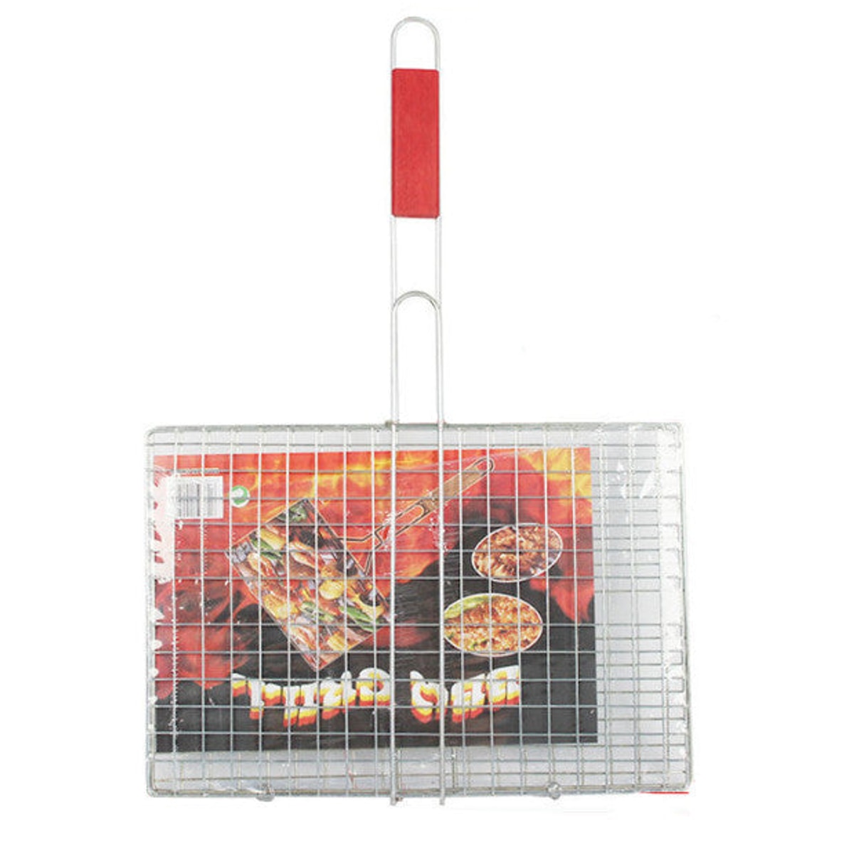 Grille de cuisson avec manche en bois 50x34x24 cm