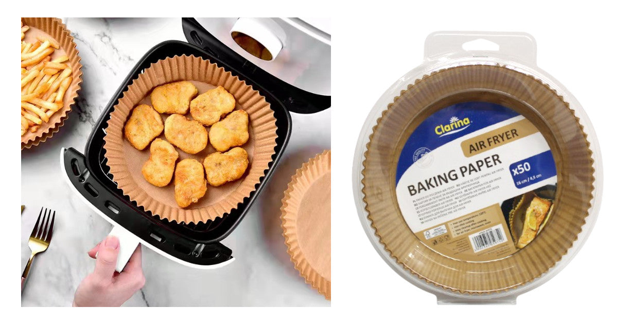 Papier cuisson rond pour Air Fryer – 50 pcs (20 cm)