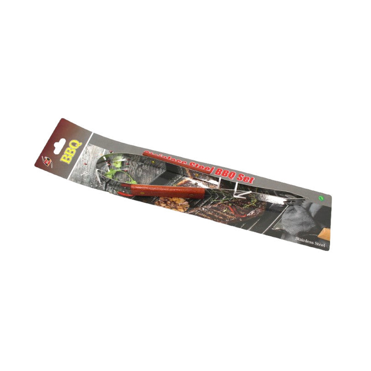 Pince à barbecue en métal avec manche en bois 33 cm