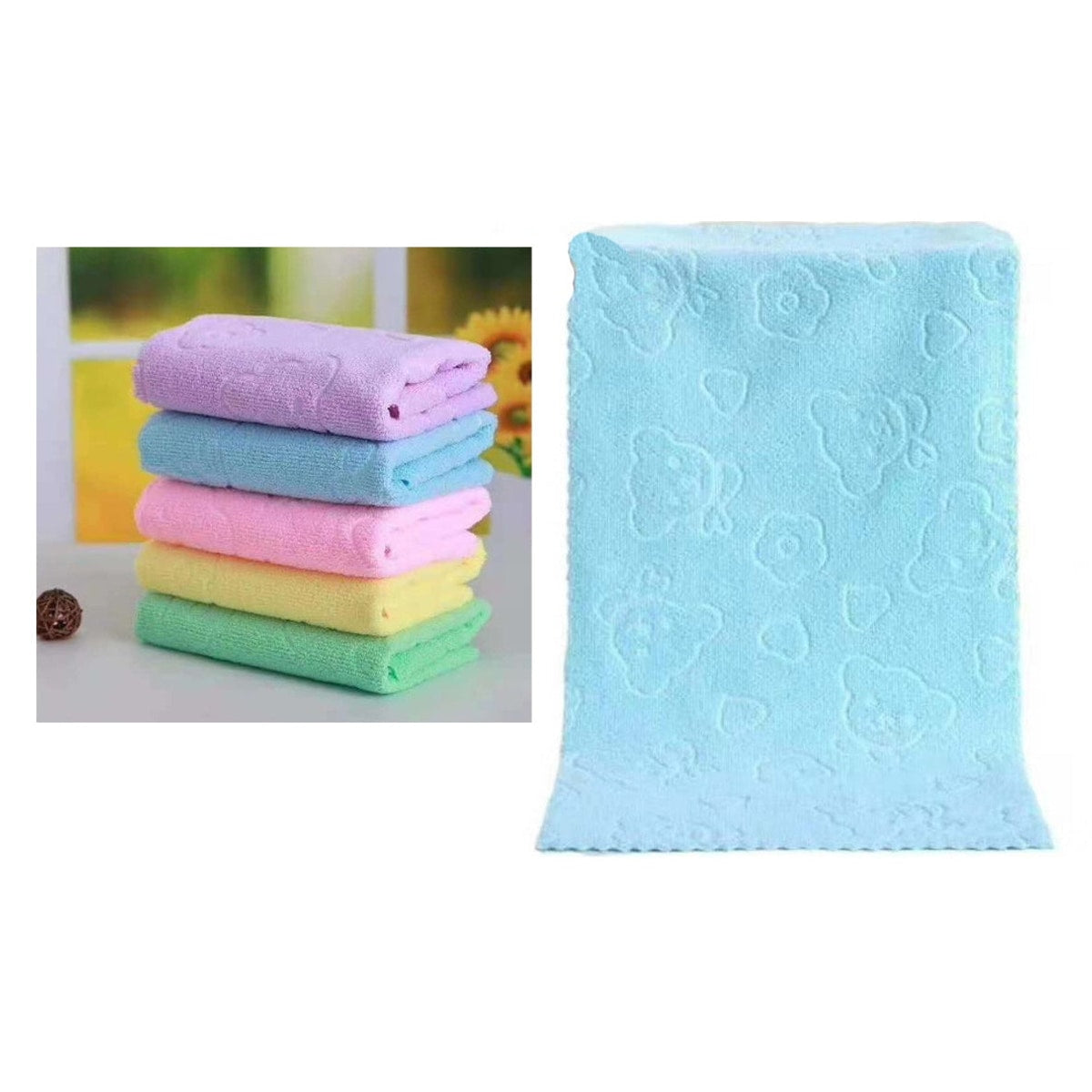 Serviette, chiffon microfibre, motif OURS, MIX COULEUR