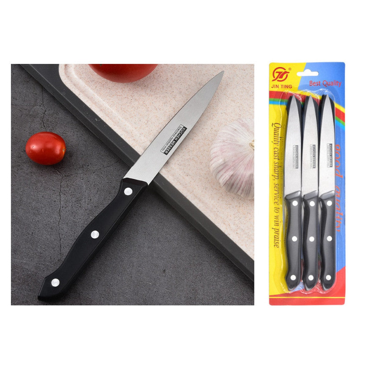 Set de 3 couteaux à fruits et légumes 22,5x2 cm