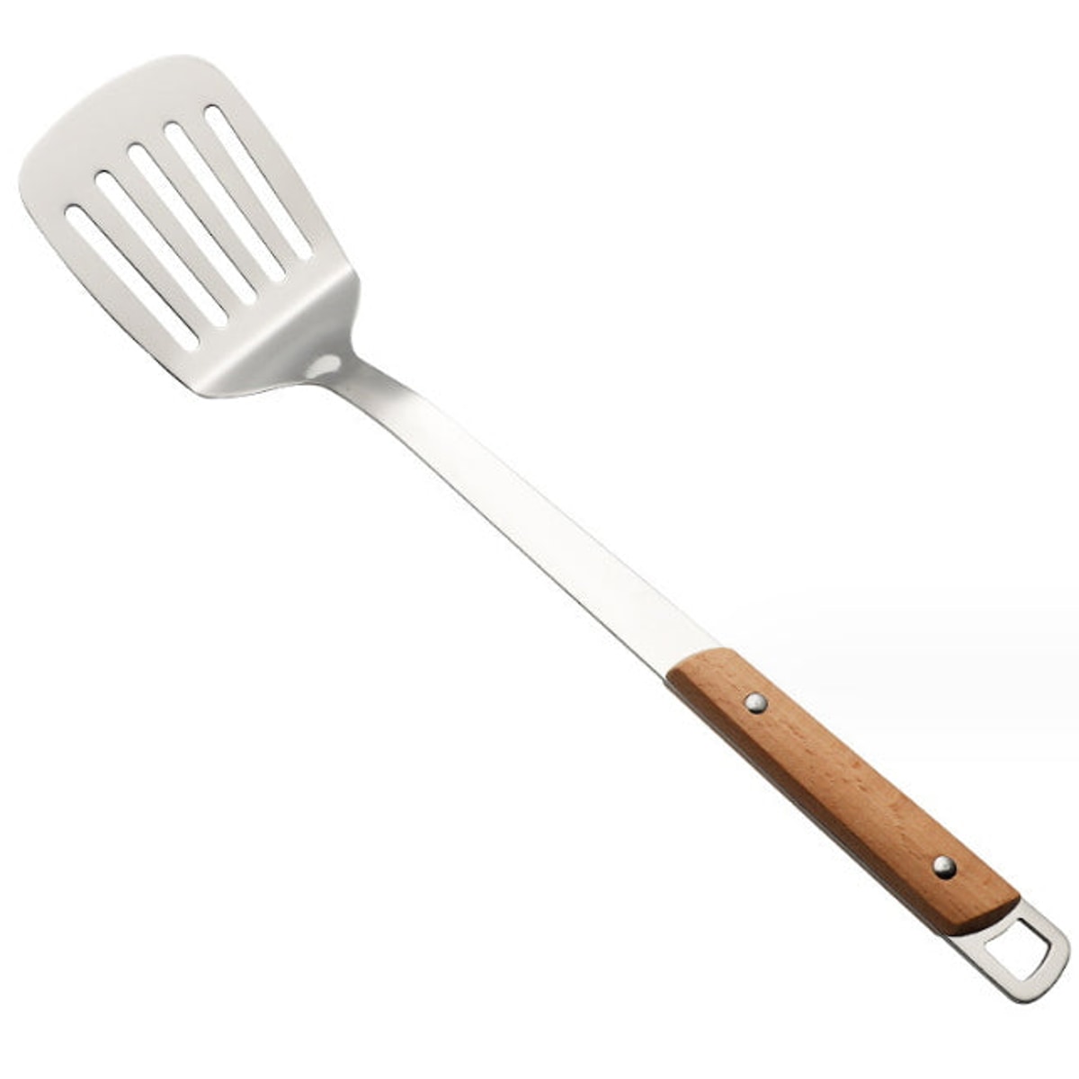 Spatule à frire en métal avec manche en bois 37x8 cm