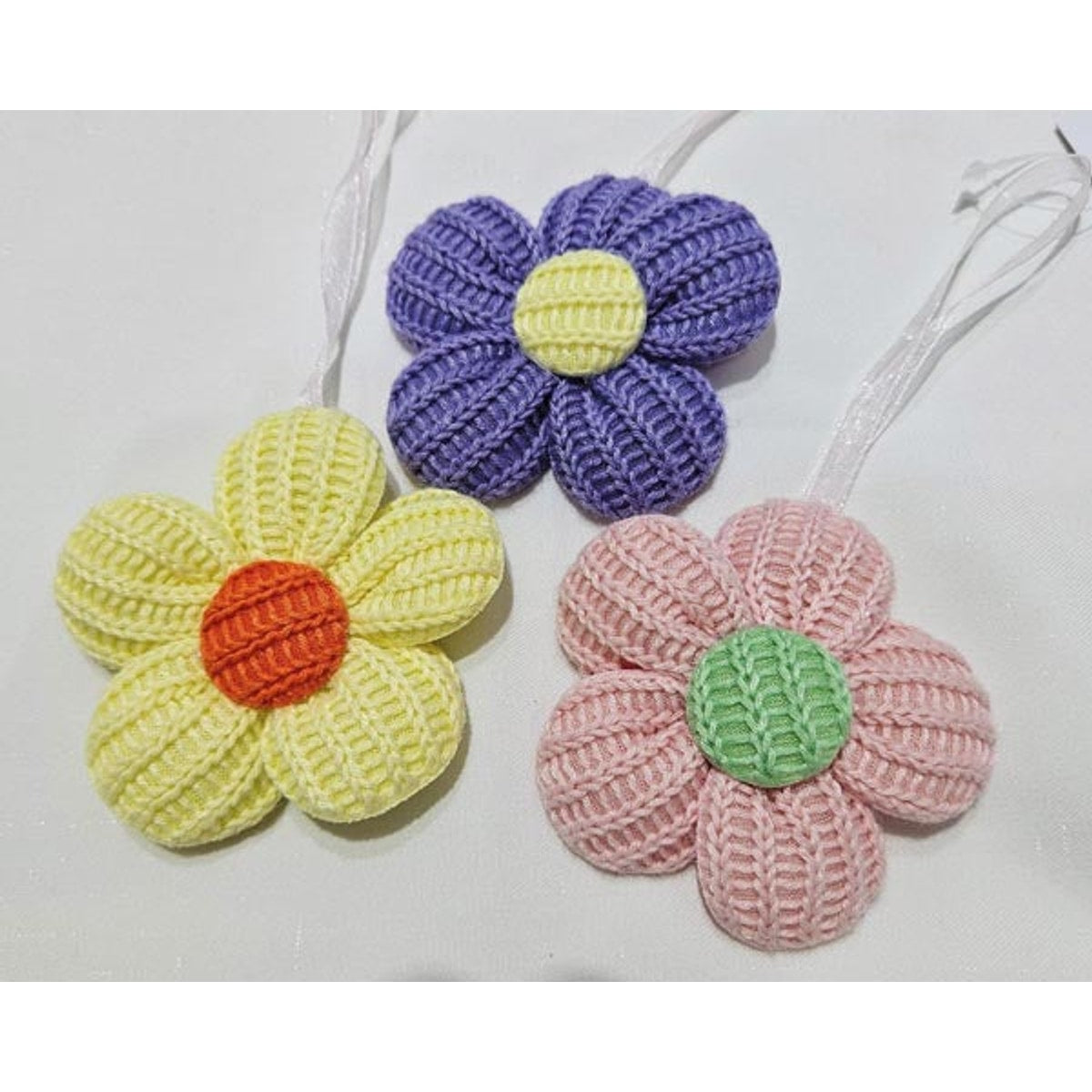 Fleur en tissu, cousue à la main, 7,5 cm, superbes couleurs assorties
