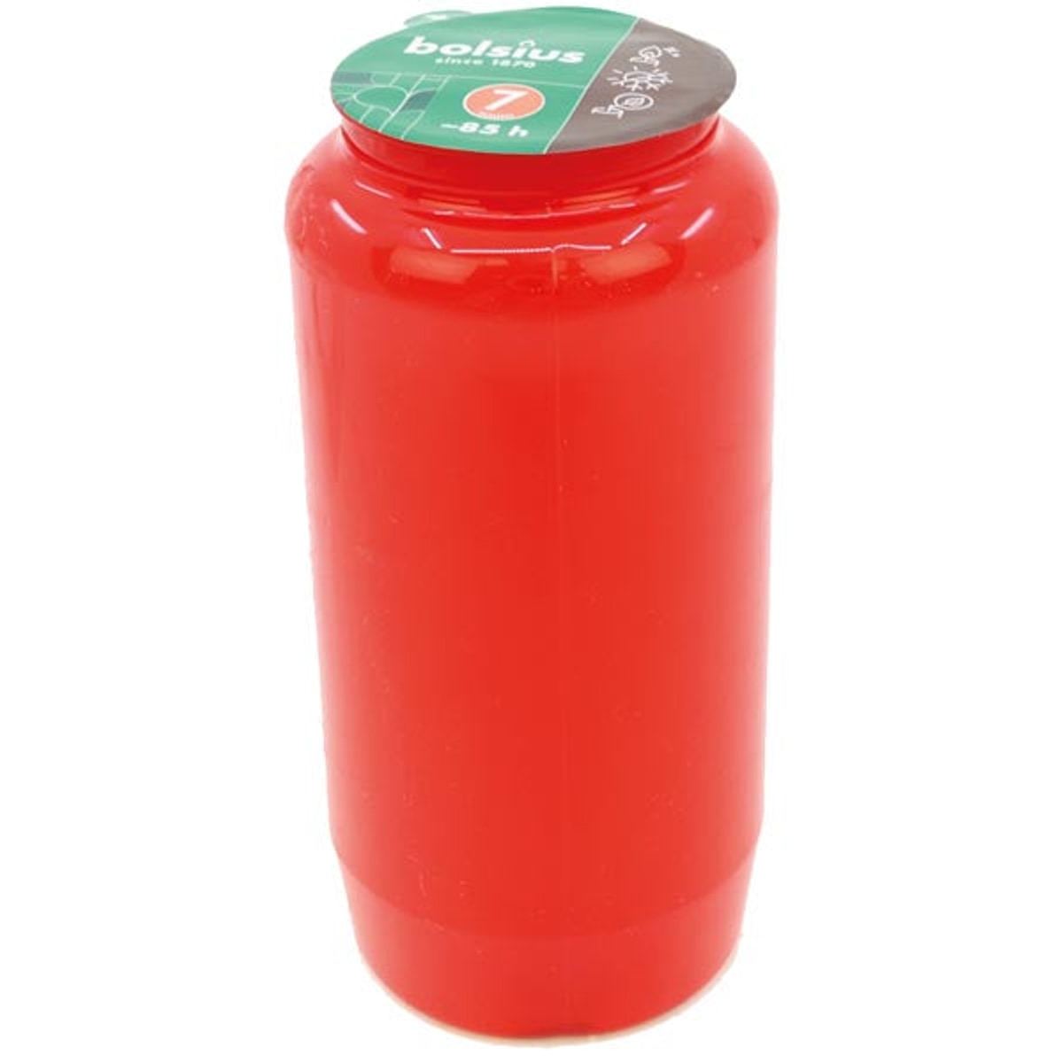 Lampe à huile funéraire n° 7 rouge sans couvercle, 14 x 6 cm