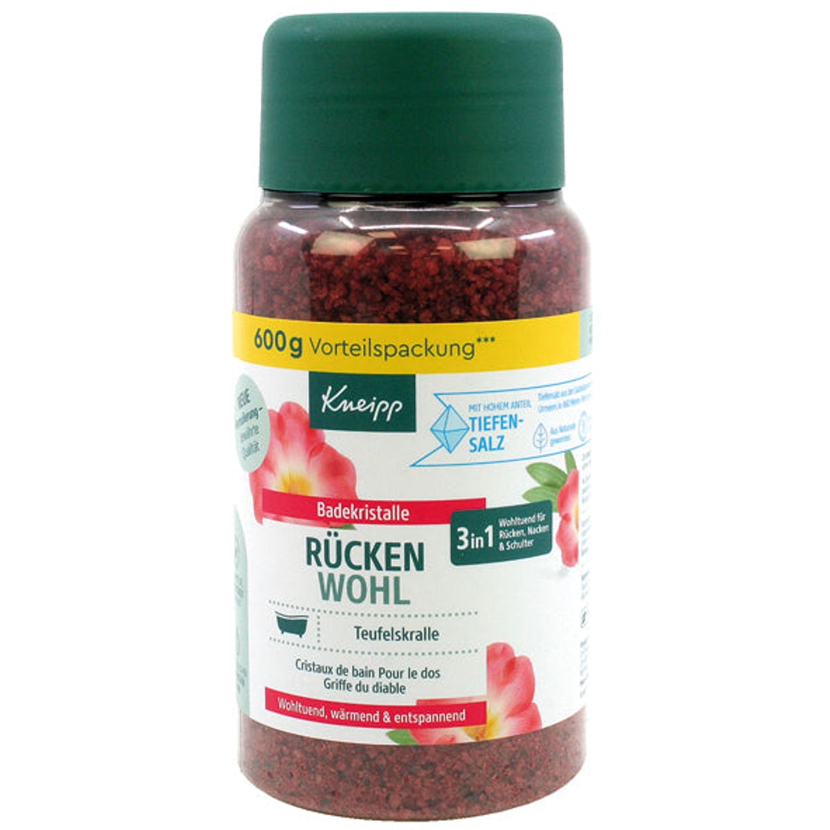 Cristaux de bain Kneipp 600 g Dos + Épaules
