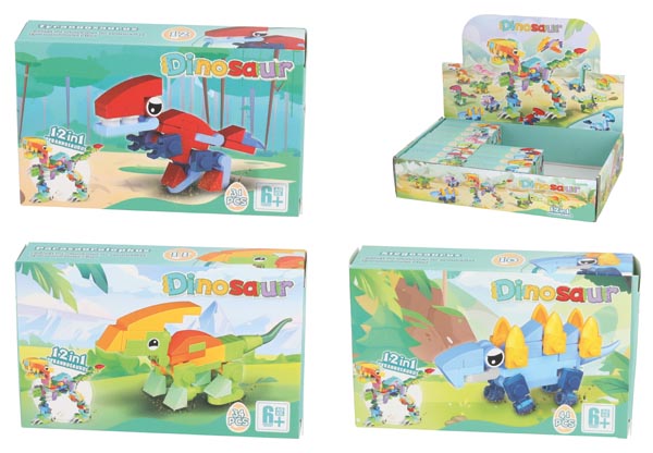 Jeu de construction de dinosaures en blocs 10x5cm, 12/s, 30 à 40 blocs de construction,