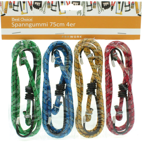 Sangles à cliquet, lot de 4, 75 cm de long chacune, 4 couleurs assorties