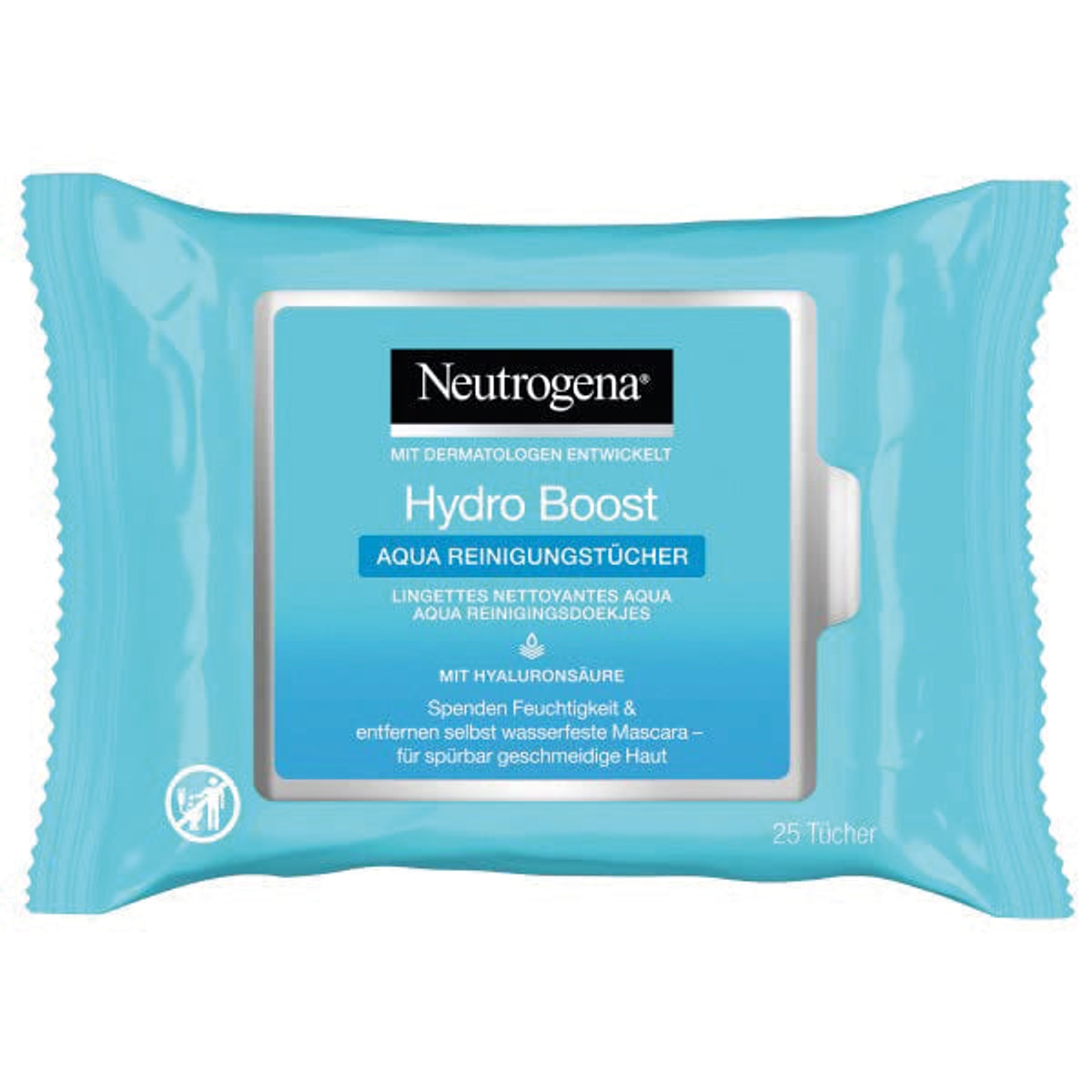 Lingettes nettoyantes Neutrogena Hydro Boost, paquet de 25