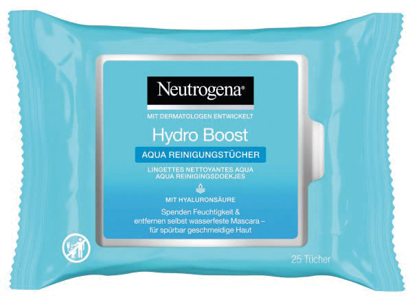 Lingettes nettoyantes Neutrogena Hydro Boost, paquet de 25