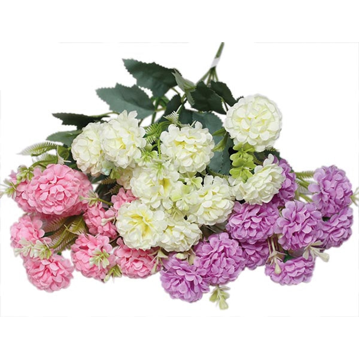 Chrysanthème en forme de boule à 5 branches, 34 cm