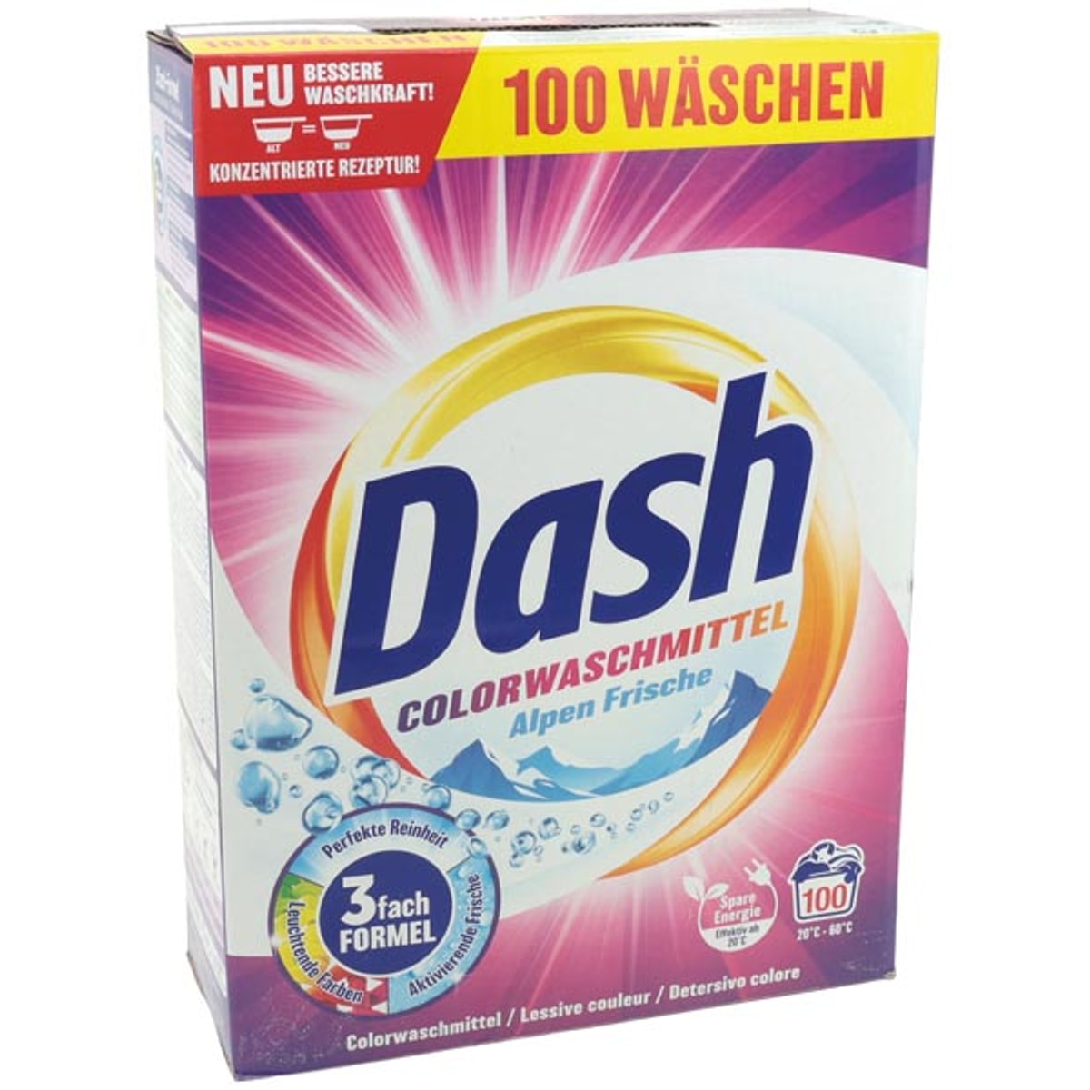 Lessive en poudre Dash Color Fresh 100W 5kg