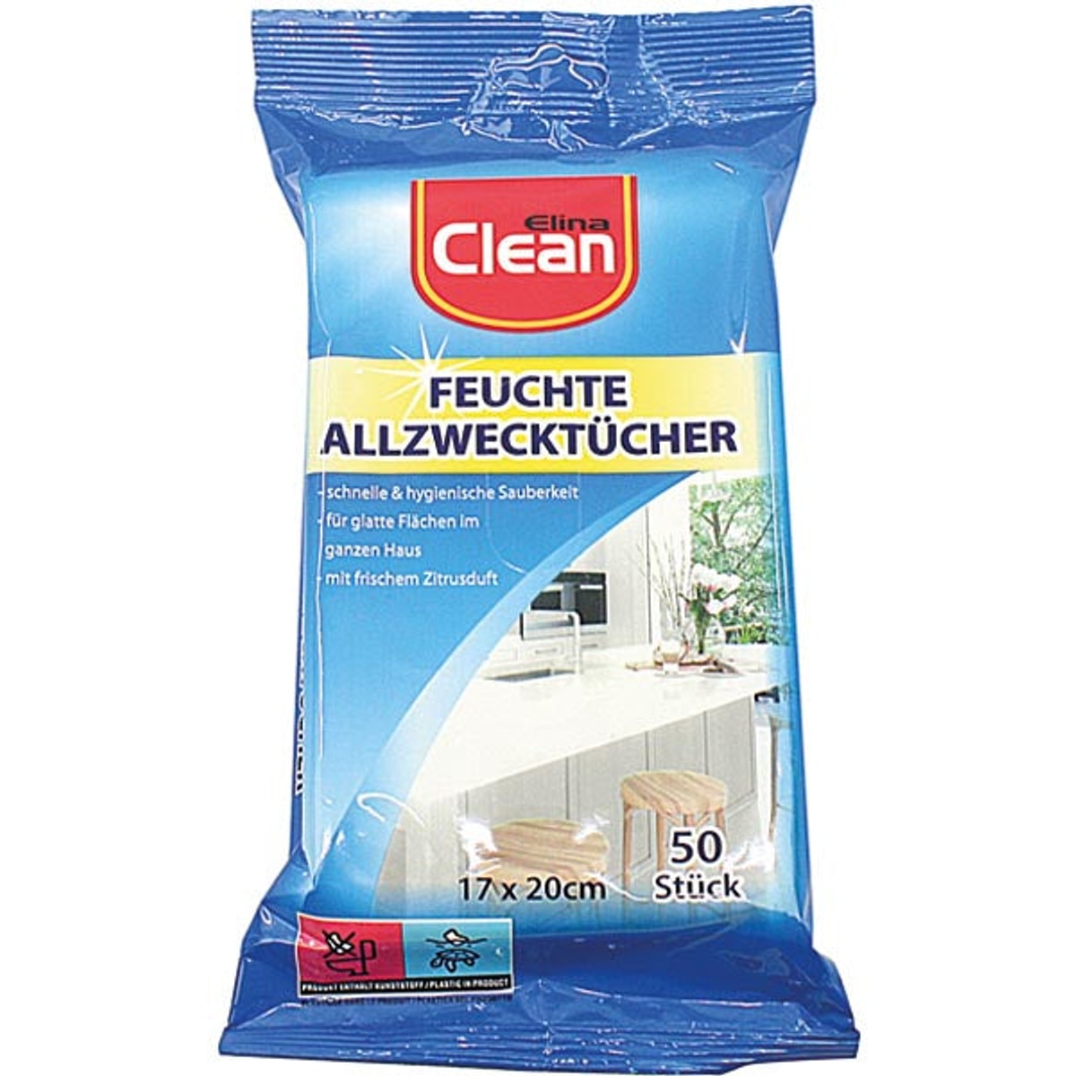 Lingettes humides multi-usages, paquet de 50, 17 x 20 cm