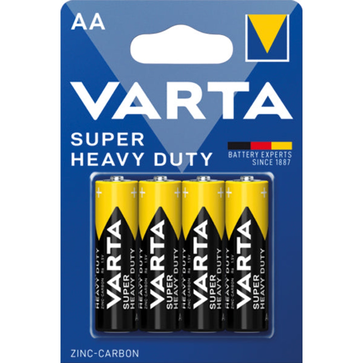 Lot de 4 piles AA VARTA Super Heavy Duty Mignon