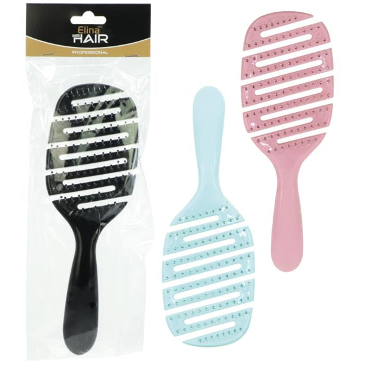 Brosse à cheveux ovale squelette 22 cm avec picots pour
