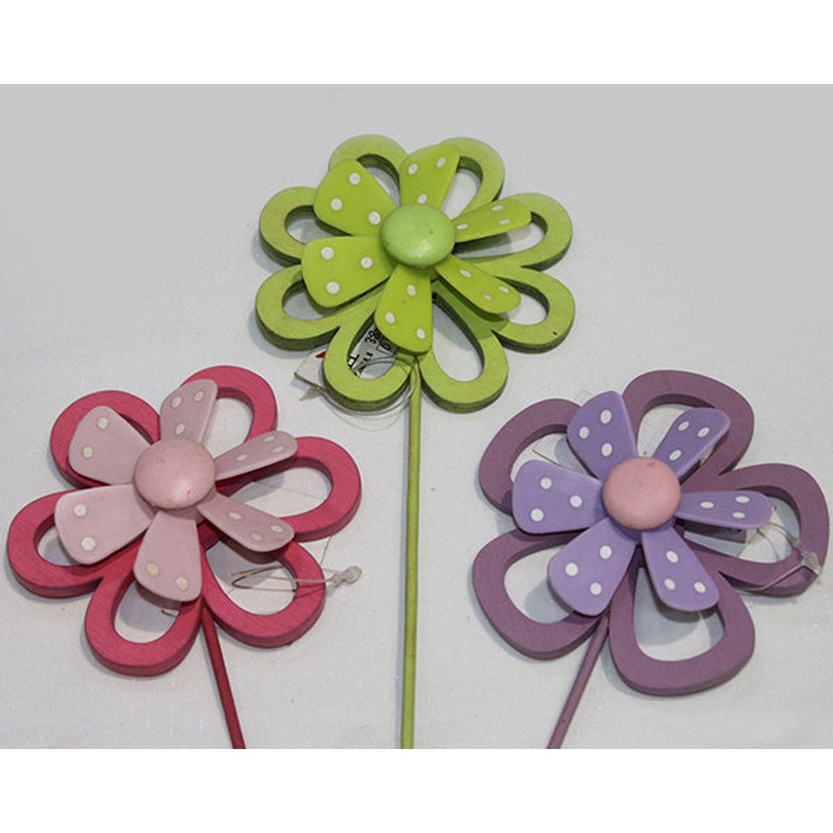 Moulin à vent double en bois 9x3x36cm