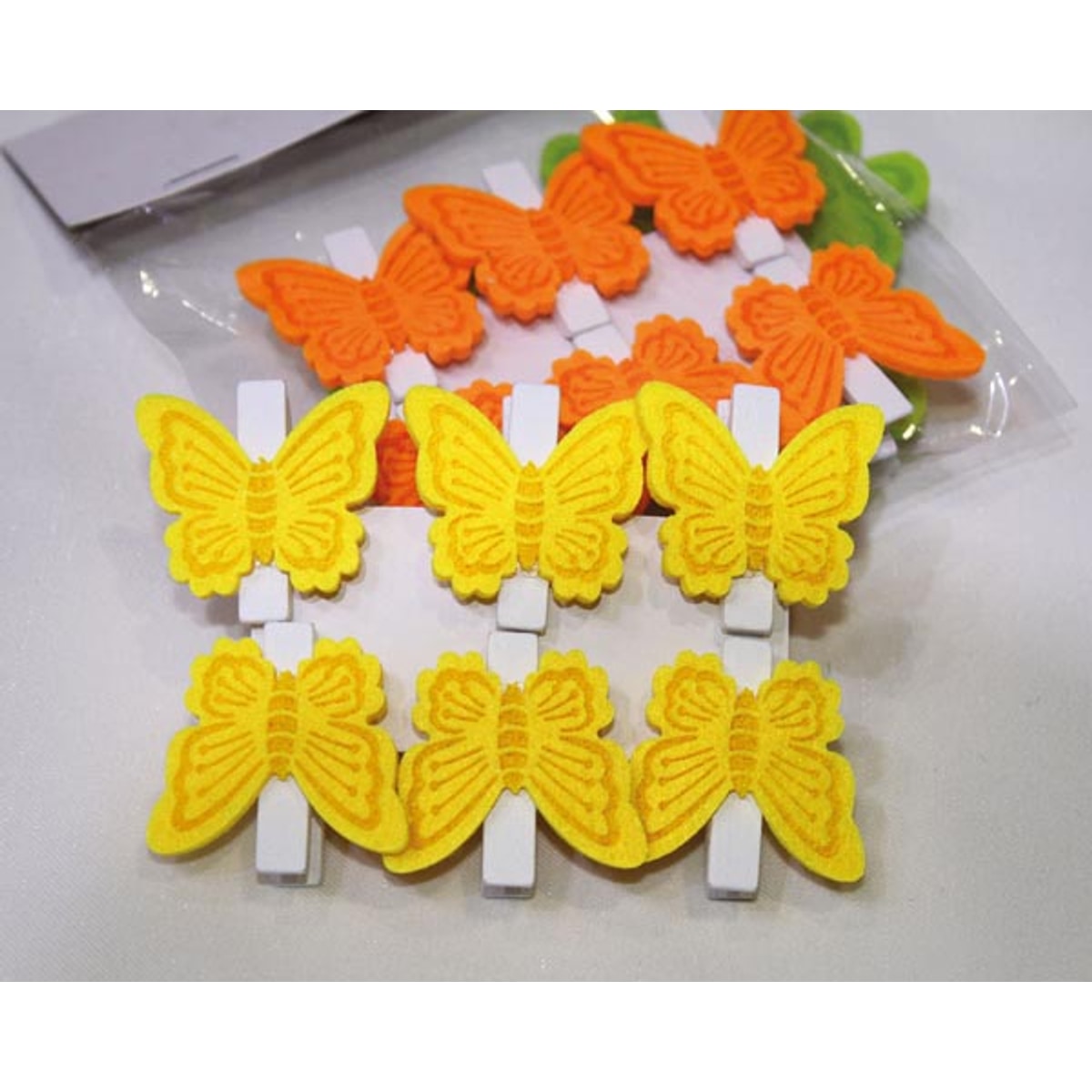 Décorations en feutrine, papillons et fleurs assortis, lot de 6