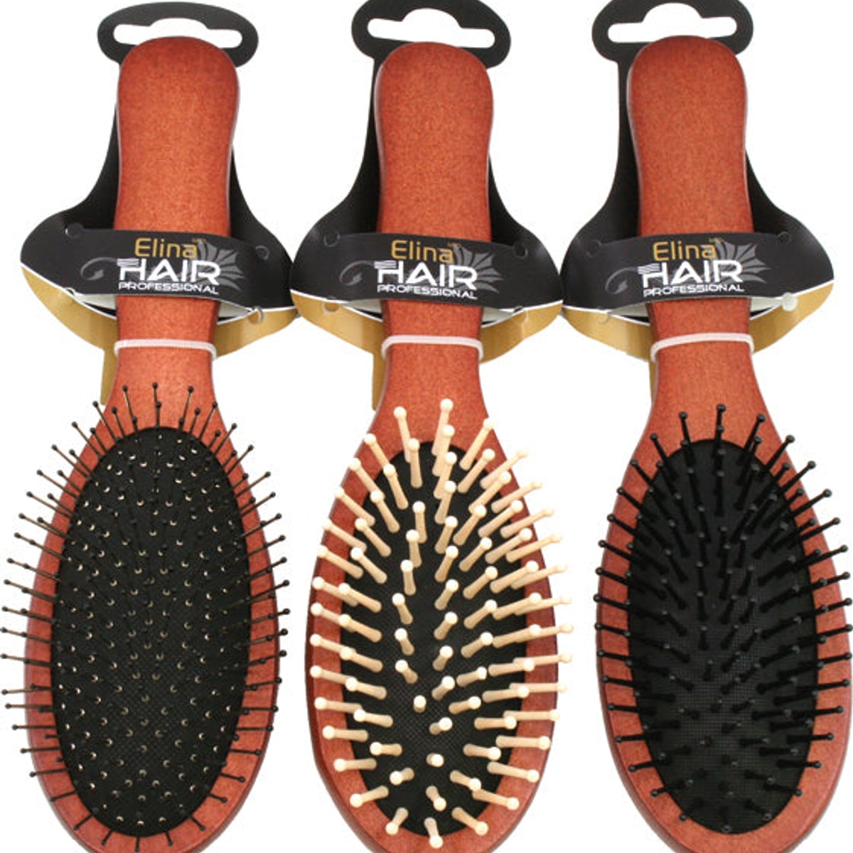Brosse à cheveux de massage en bois, 22 cm, 3 couleurs assorties