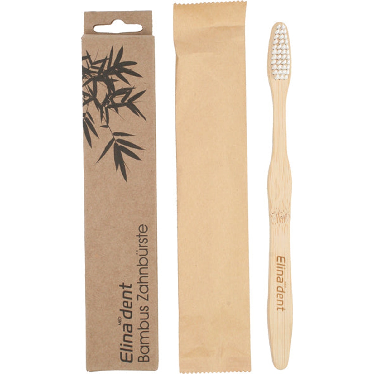 Brosse à dents en bambou Elina dans un coffret pliable