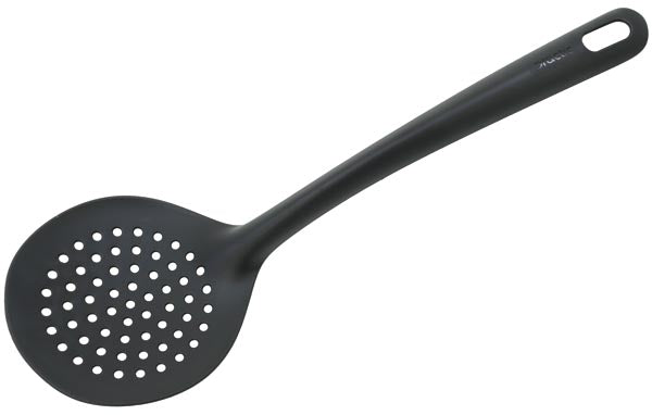 Ustensile de cuisine : écumoire en plastique noir