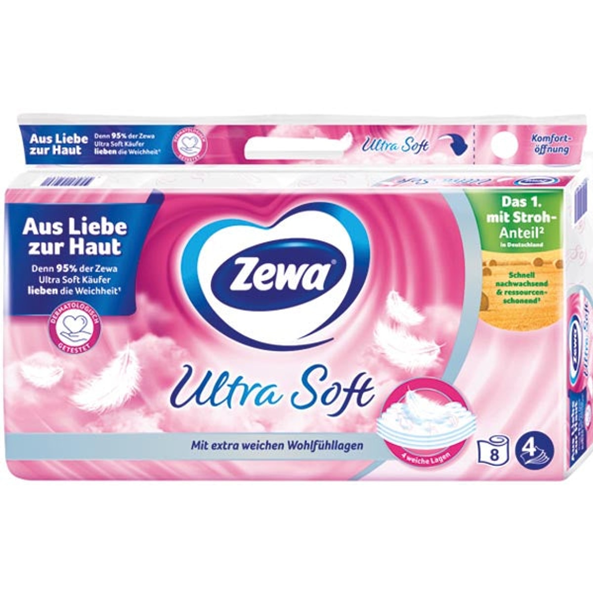 Papier toilette Zewa Ultra Doux 4 plis 8 x 150