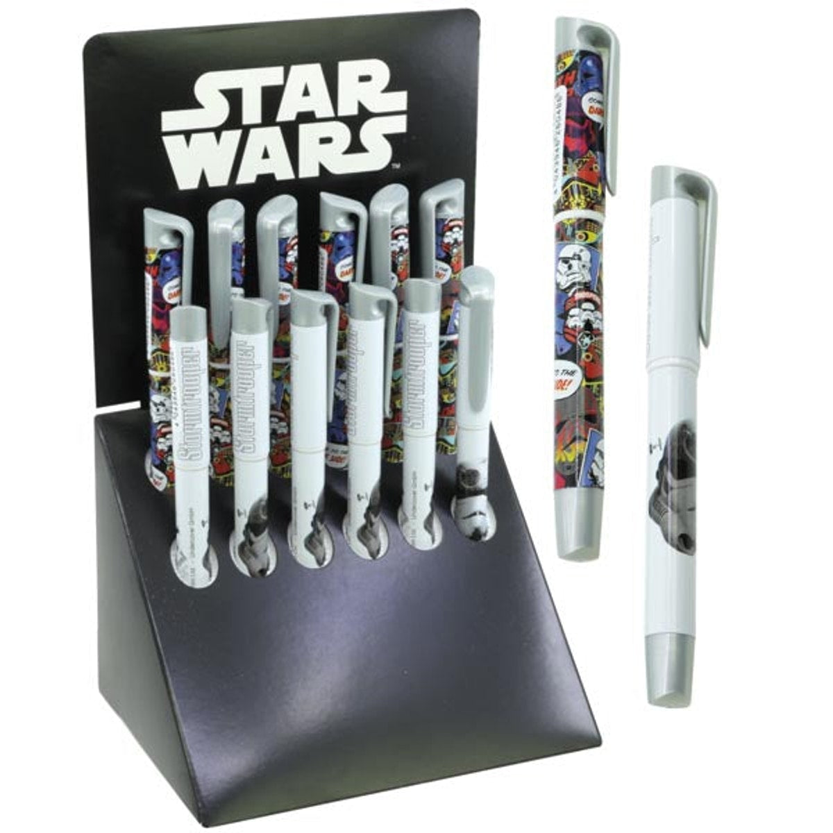 Stylos roller Star Wars, 2 couleurs assorties, présentoir de 12