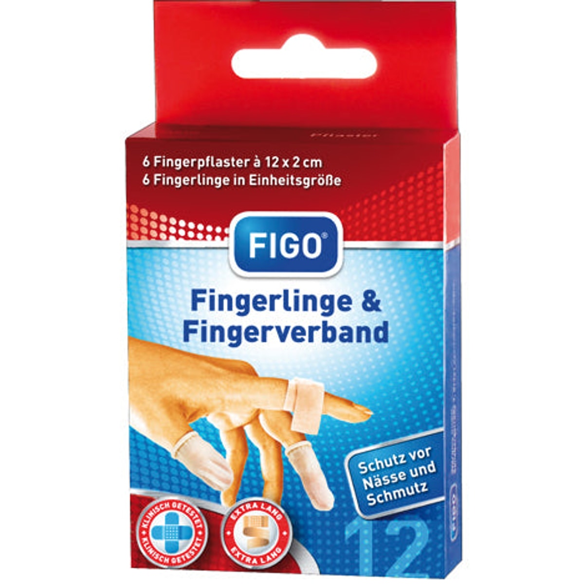 Pansements pour plaies : 6 protège-doigts et 6 bandages pour doigts