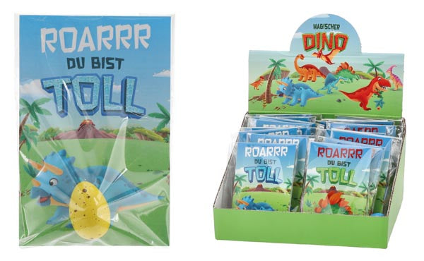Dinosaure magique dans un œuf, carte 12x8cm, grandit dans l'eau, sur