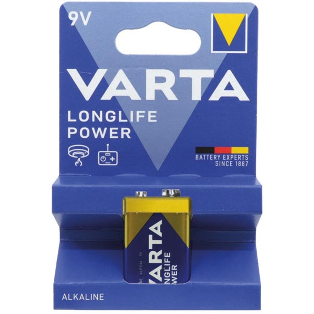Pile VARTA 9 volts, bloc longue durée