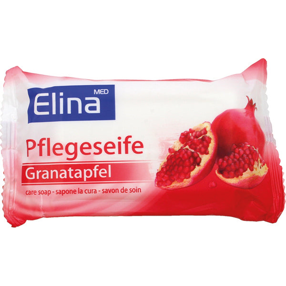 Savon Elina à la grenade, barre de 80 g sous emballage aluminium