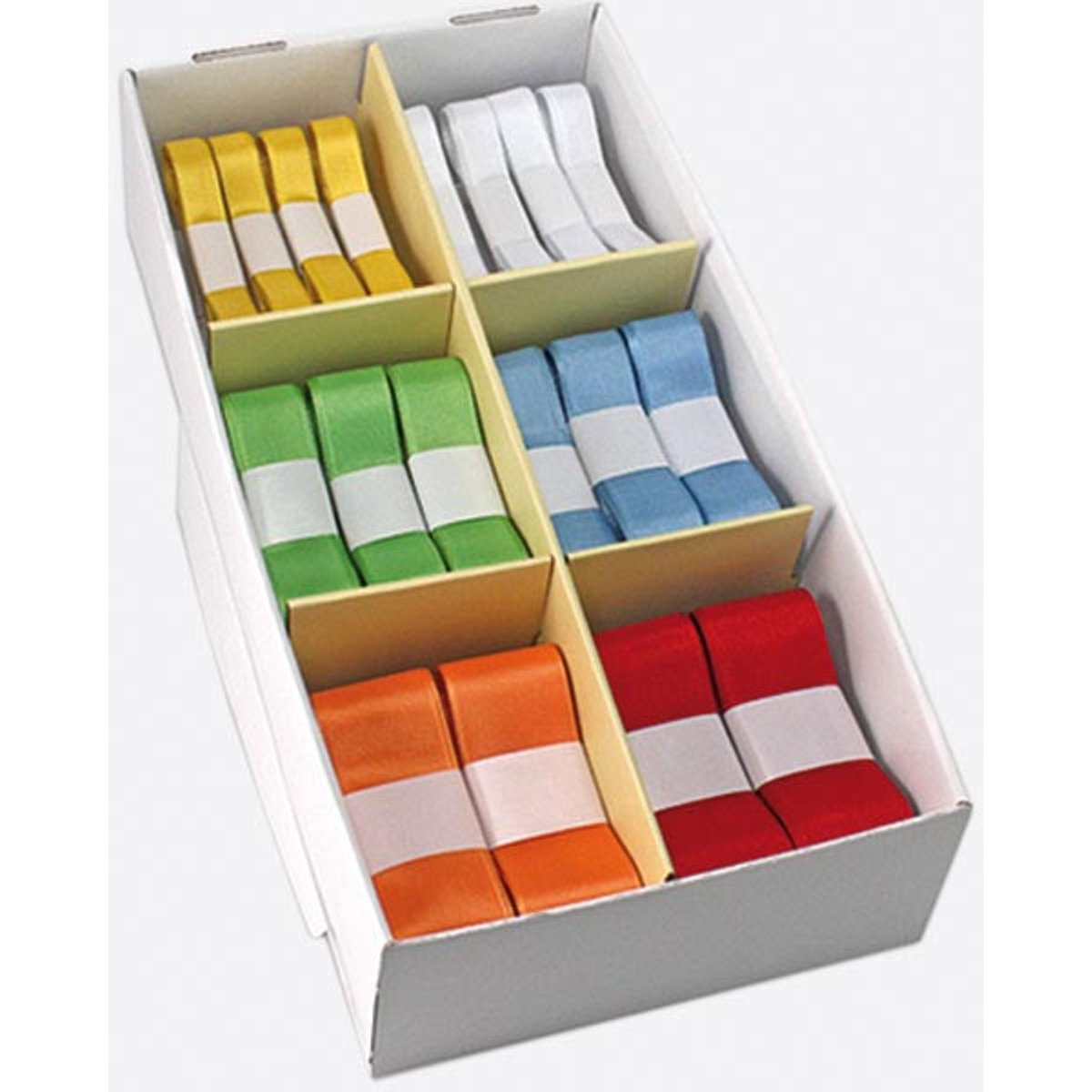 Ruban cadeau, 6 couleurs et 3 largeurs assorties