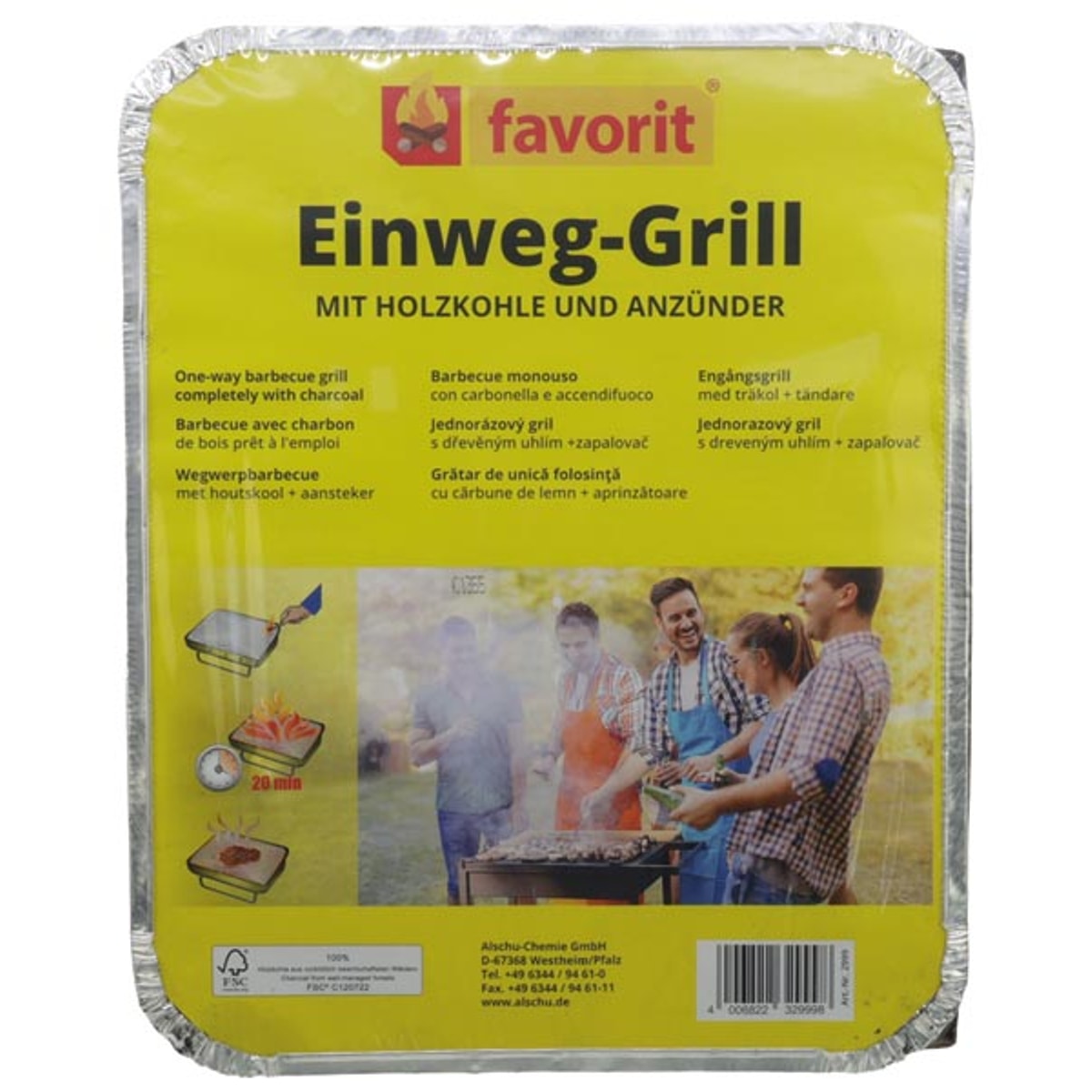 Barbecue jetable d'environ 30 x 24 x 5 cm avec charbon de bois